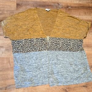 Umgee Mustard And Gray Knit Cardigan  1XL/2XL